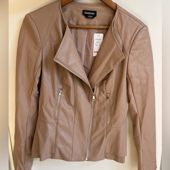 Bebe Vegan Leather Peplum Jacket - Picture 6 of 6